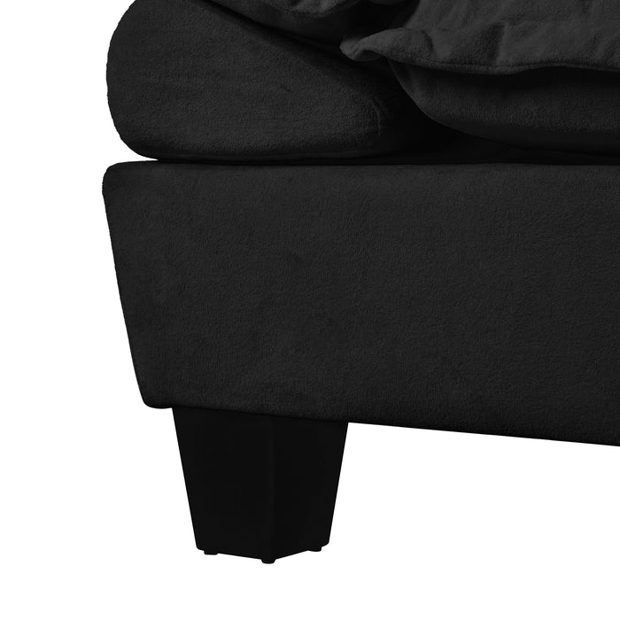 Modular Sectional Sofa With Movable Ottoman & Pillows