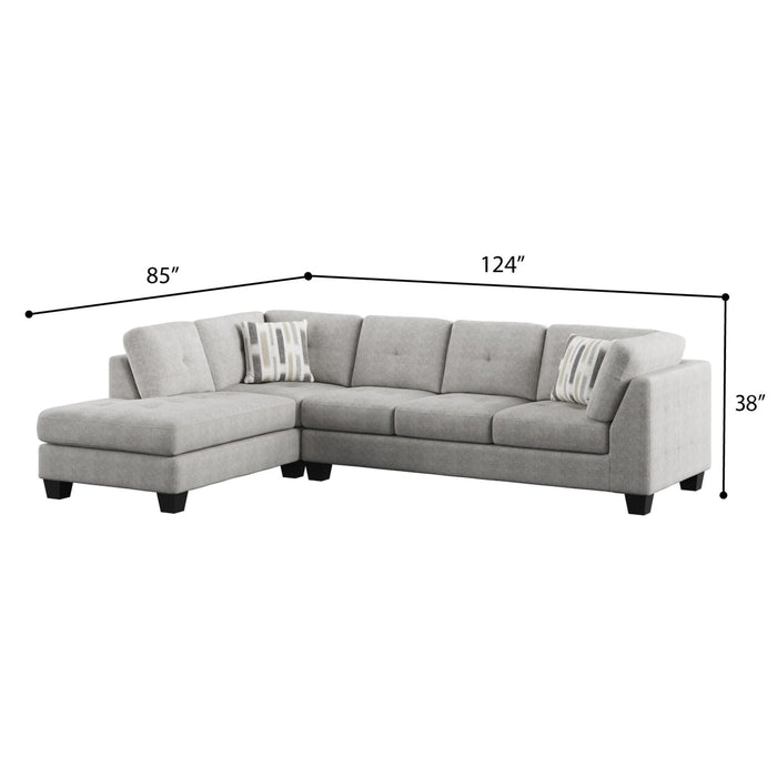 Myles - Chaise Sectional - Overcast