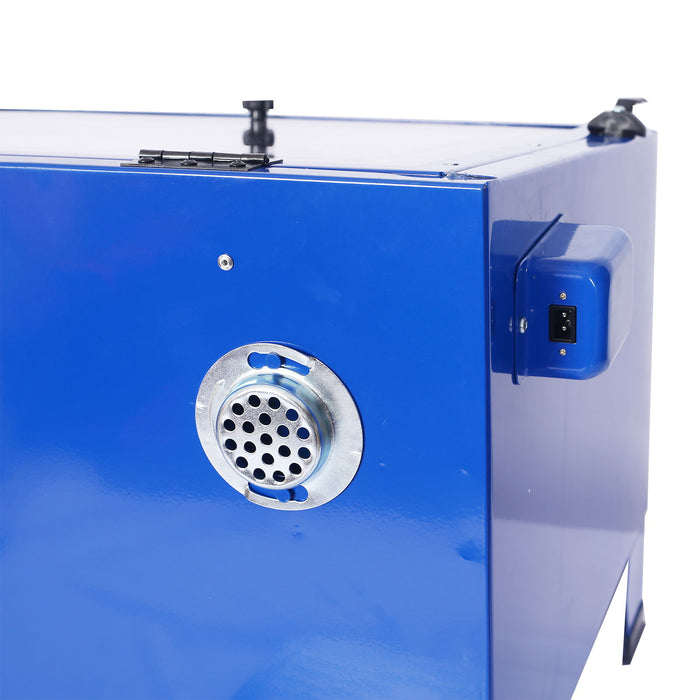 Bench Top Portable Sand Blaster Cabinet Kit 25 Gallon With 80 Psi Capacity - Blue
