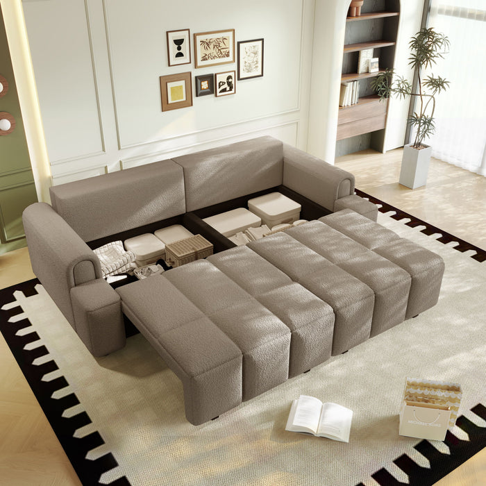 4 Seater Modern Couch With Seats Storage