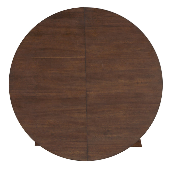 Dining Set With Leaf Round Table And 4 Upholstered Chairs