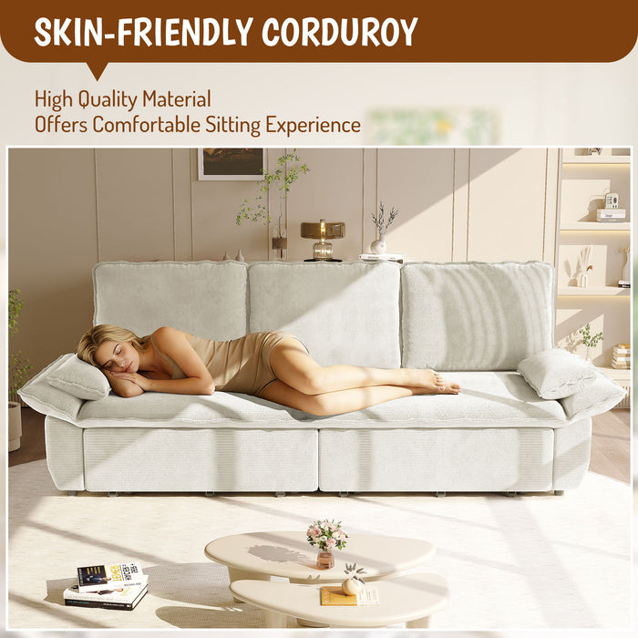 King Size Pull Out Sofa Bed, 3 In 1 Convertible Multifunctional