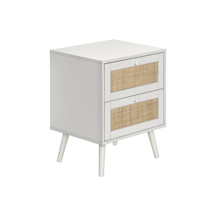 Accent Table & Storage Drawers - White
