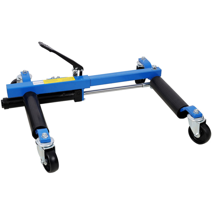 Hydraulic Car Wheel Dolly (Set of 2) With Foot Pedal Lift, 1, 500Lbs Capacity - Black / Blue