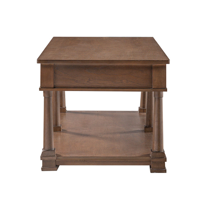 Coffee Table With 2 Storage Drawers & Lower Open Shelf
