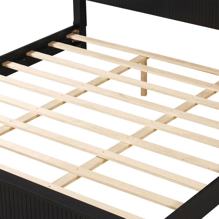 Fluted Platform Bed Frame, No Box Spring Needed