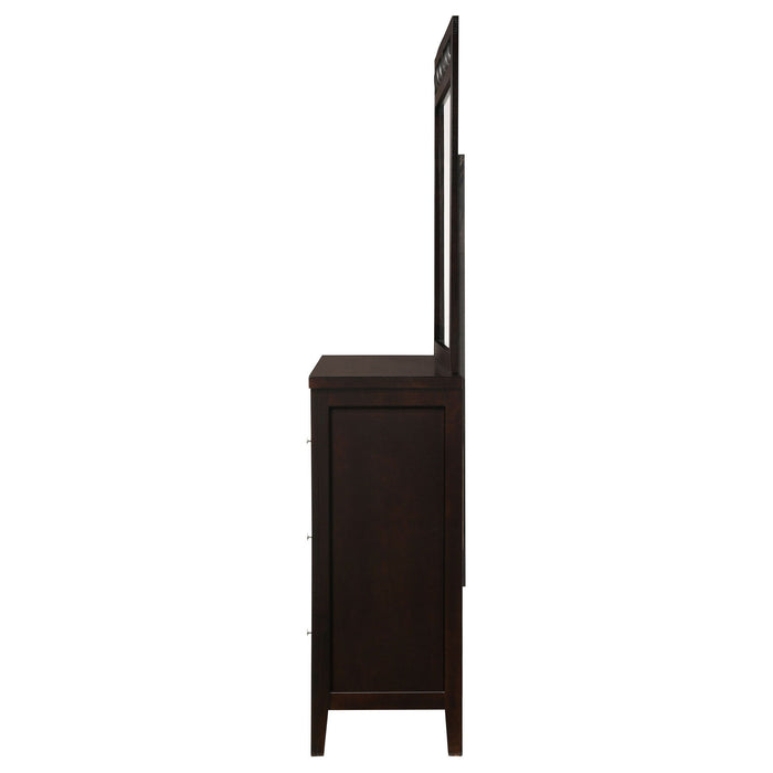 Lakewood - 6 Drawer Dresser With Mirror - Cappuccino