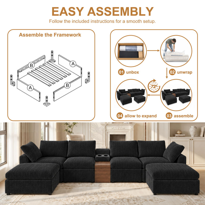 Modular Cloud Couch With Storage Console