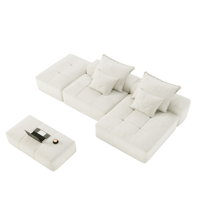 Modern Oversized Diy Combination Modular Sectional Sofa With Pillows