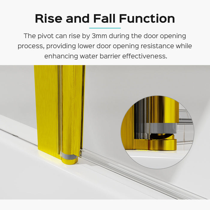 Frameless Folding Shower Doors For Bathtub With Pivot Tub Glass Door, 1 / 4" Tempered Glass
