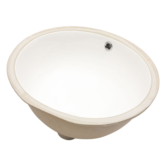 Elegant Ceramic Oval Undermount Bathroom Sink With Overflow