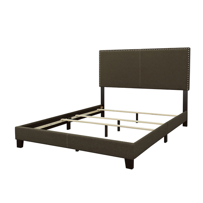 Queen Bed With Nailhead Trim - Charcoal