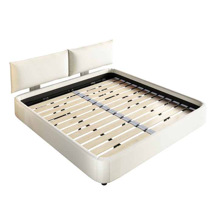 Cloud Bed Frame With Oversized Padded Movable Headboard