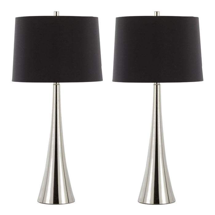 Diana - Contemporary Table Lamp (Set of 2) - Polished Nickel / Black Satin