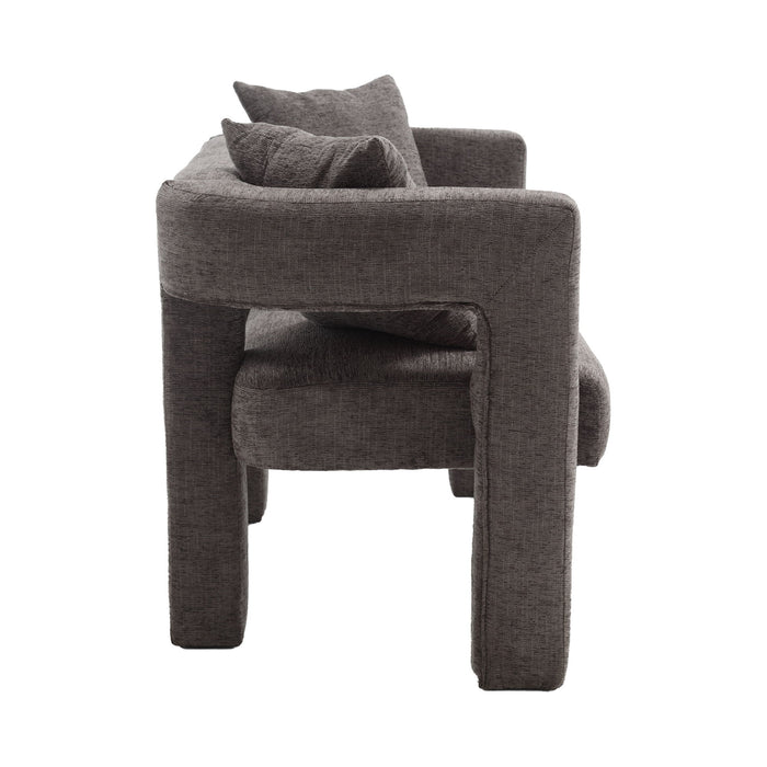 Modern Chenille Loveseat Sofa, Comfy Upholstered 2 Seater