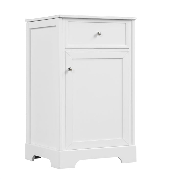 20" Bathroom Vanity With Sink, Soft Closing Cabinet Door, Adjustable Shelf & Storage Rack - White