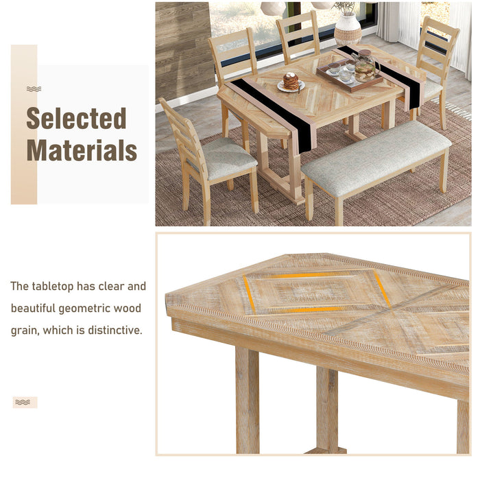 6 Piece Dining Table Set With Ergonomic Seating