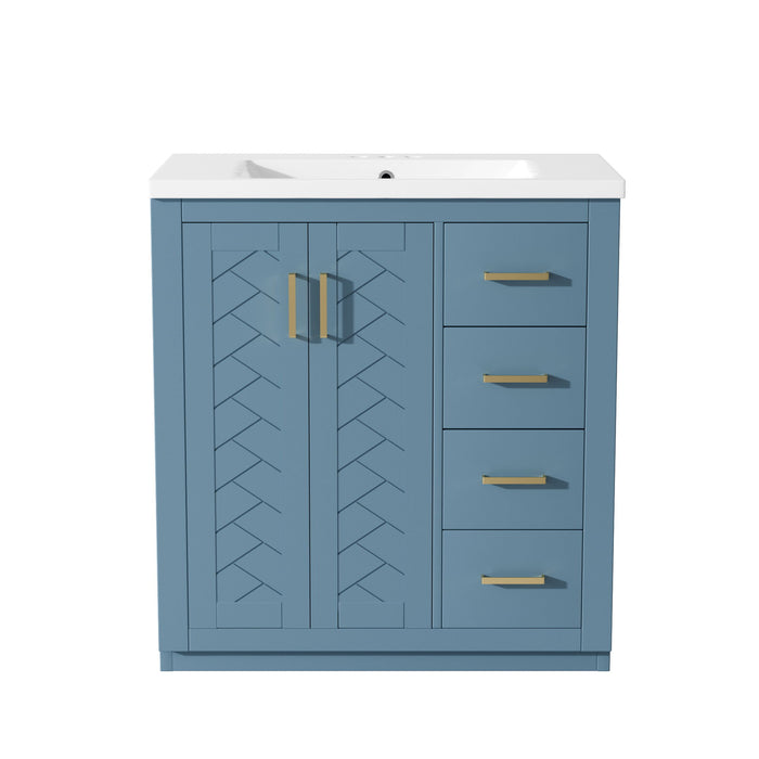 Bathroom Vanity With Sink, Storage Cabinet, Freestanding Set With 3 Drawers & Soft Closing Doors