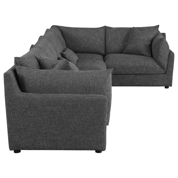 Tomasina - Modular Sectional Sofa With Corner, Armless Chairs And Armchairs - Black
