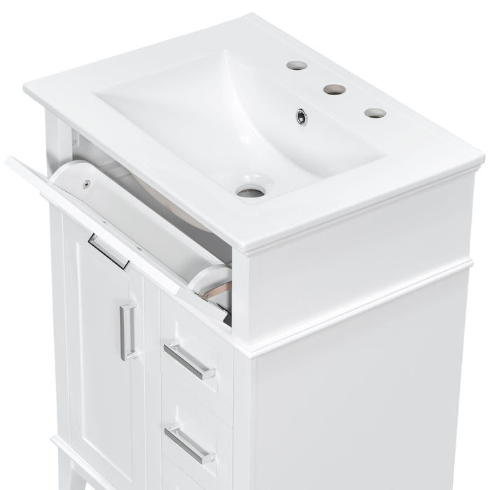 Modern Bathroom Vanity With Sink, Flip Drawer & 3 Drawers, Soft Close Hinges, Adjustable Shelf