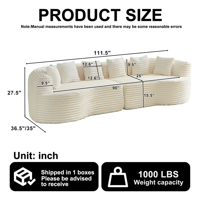Sectional Sofa, Oversized 4 Seater With Deep Seat Design