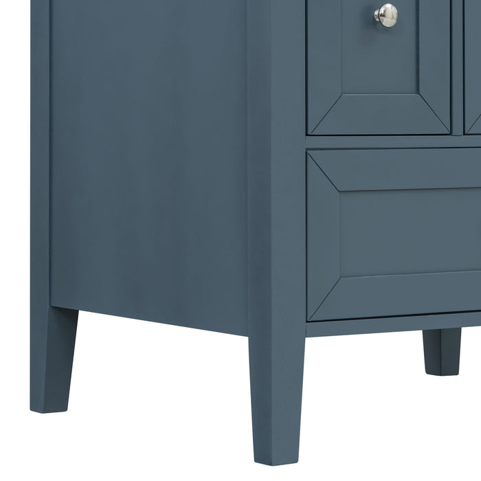 Modern Bathroom Vanity With Sink, Soft Close Drawers & Door, Storage Rack