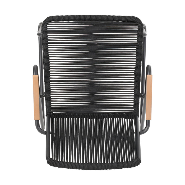 Moonstone - Outdoor Club Chair Set With Rope Weave Design - Black