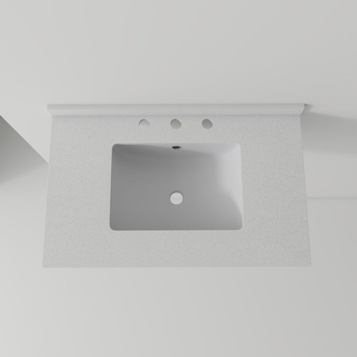Basin Sink, 0.6" Ultra Thin Profile, Triple Faucet Holes