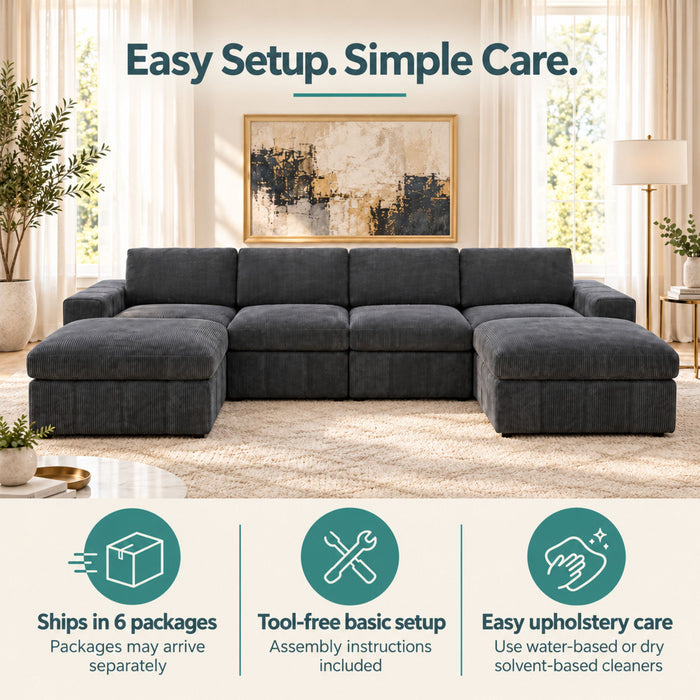 Modular Sectional Sofa, Reversible Set