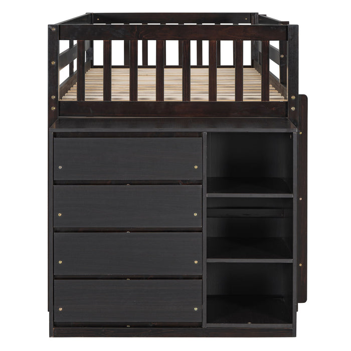 Bunk Bed With 4 Drawers And 3 Shelves