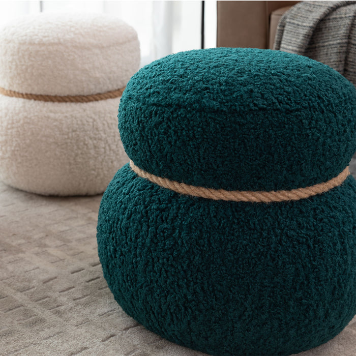 Snowman Stool With Cushion And Solid Wood Frame