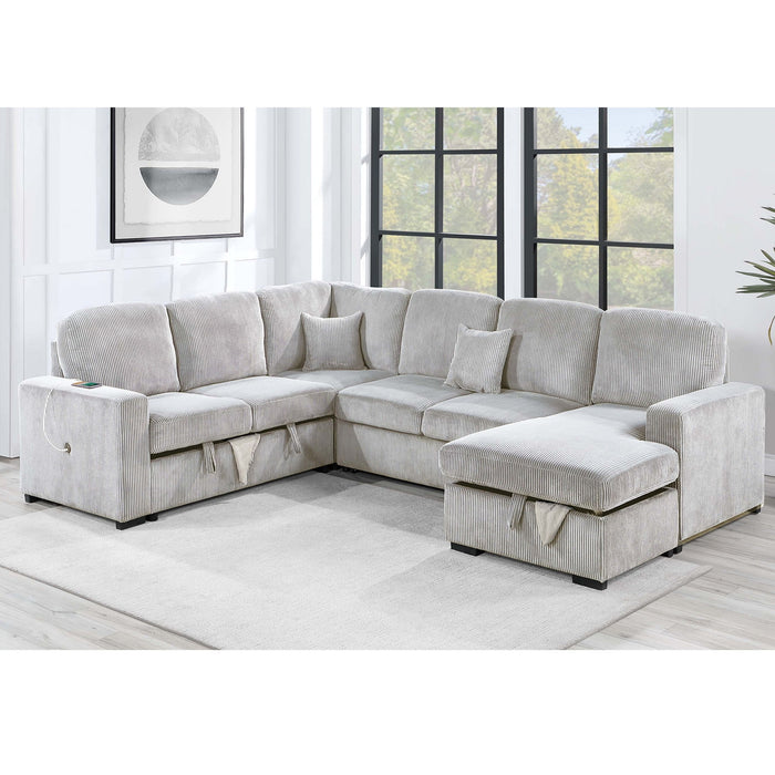 Modern Design Convertible Sectional Storage Bed With USB Port