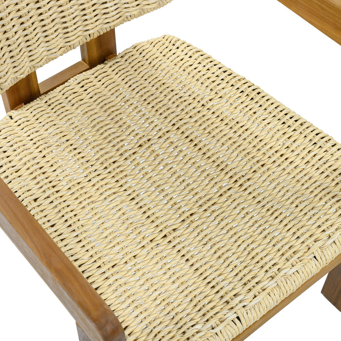 Outdoor Accent Armchairs For Patio (Set of 2) - Natural / Teak