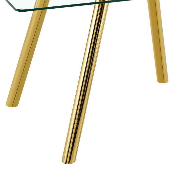 Rectangular Design Dining Table - Gold