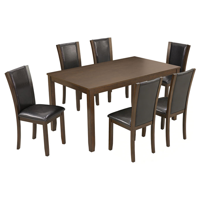 Dining Table Set With Upholstered Chairs, Rectangular Dining Table Set
