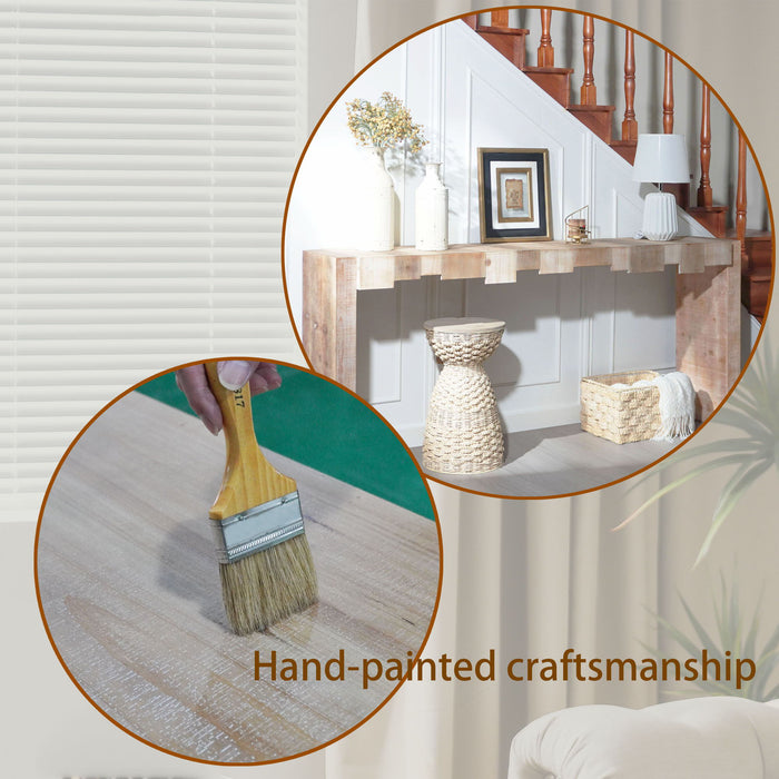 Modern Rustic Table With Sculpted Block Design