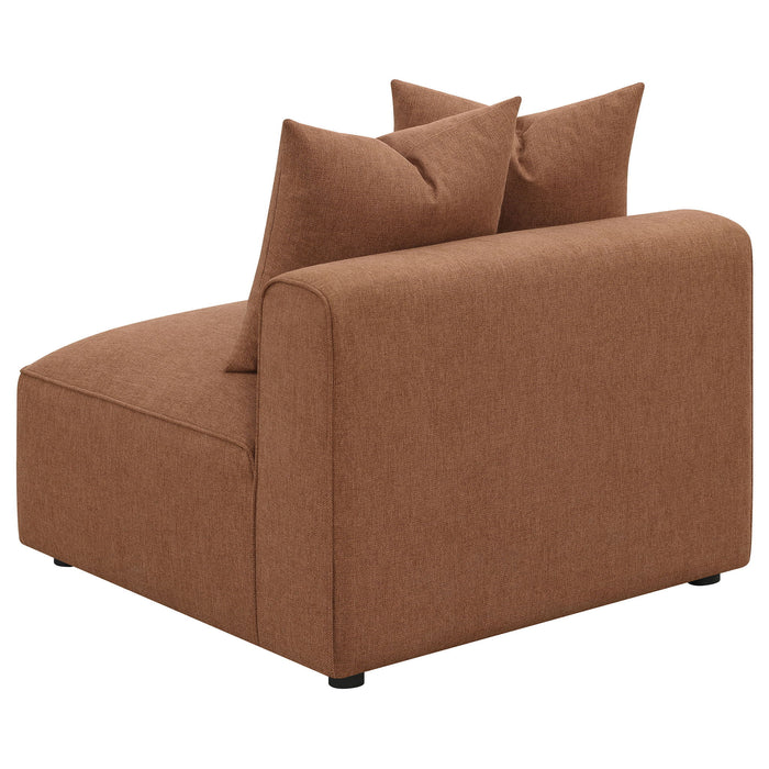 Colleen - Armless Chair With Pillows - Terracotta