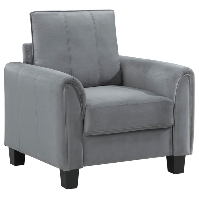 Dixon - Upholstered Rolled Arm Accent Chair - Gray