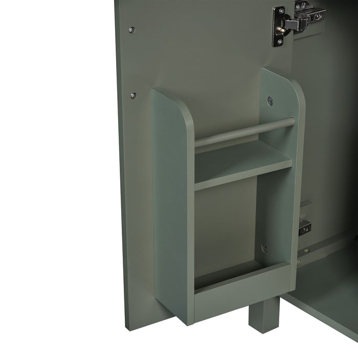 Elegant Bathroom Vanity With Ceramic Sink, Soft Close Doors And Drawers, Double Storage Racks