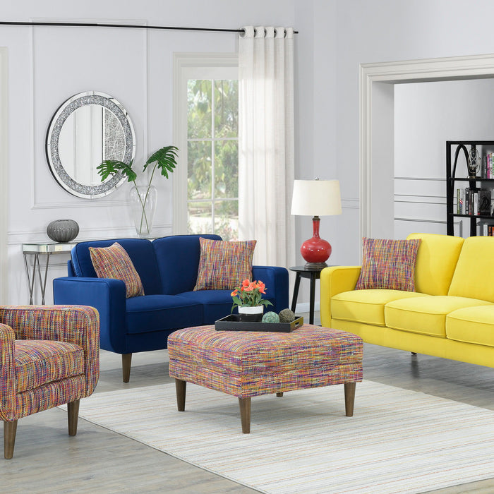 Jax - Sofa With Velvetine Upholstery, Wood Legs, And Track Arms - Royal Blue