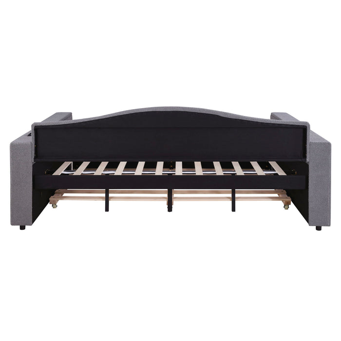 Upholstered Daybed With Storage Armrests, Trundle And Latest Integrated Bluetooth Audio System