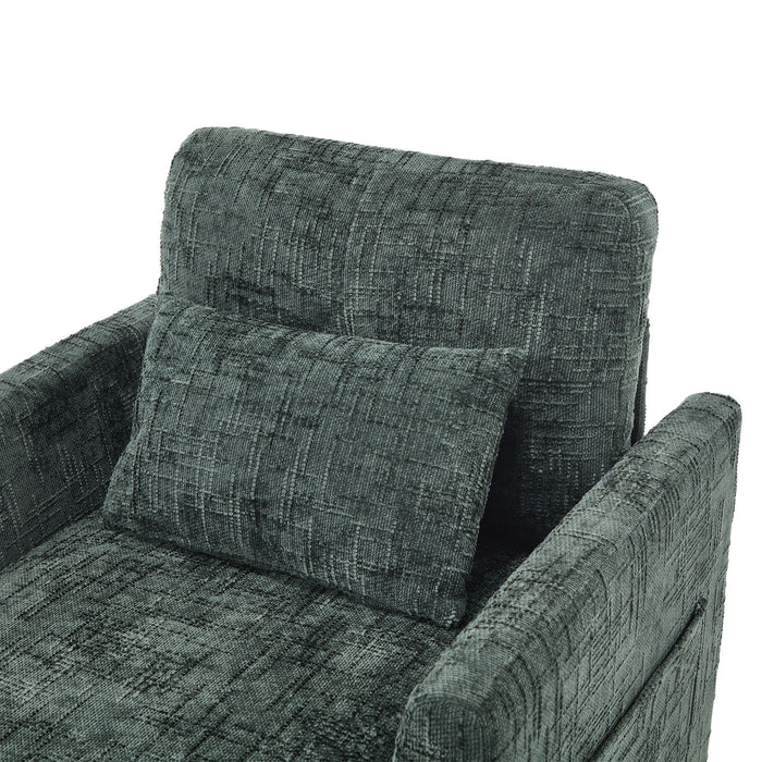 Multifunctional Chenille Recliner Sofa With Storage And Phone Bracket