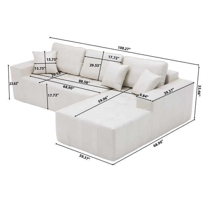 L - Shaped Corner Chaise Sofa Bed