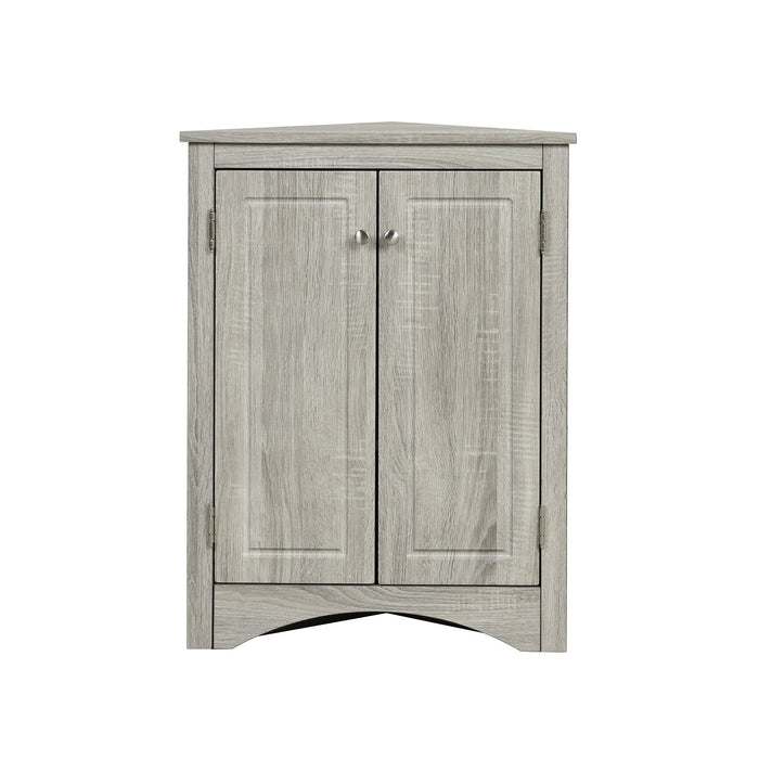 Triangle Bathroom Storage Cabinet With Adjustable Shelves, Freestanding Floor Cabinet - Oak
