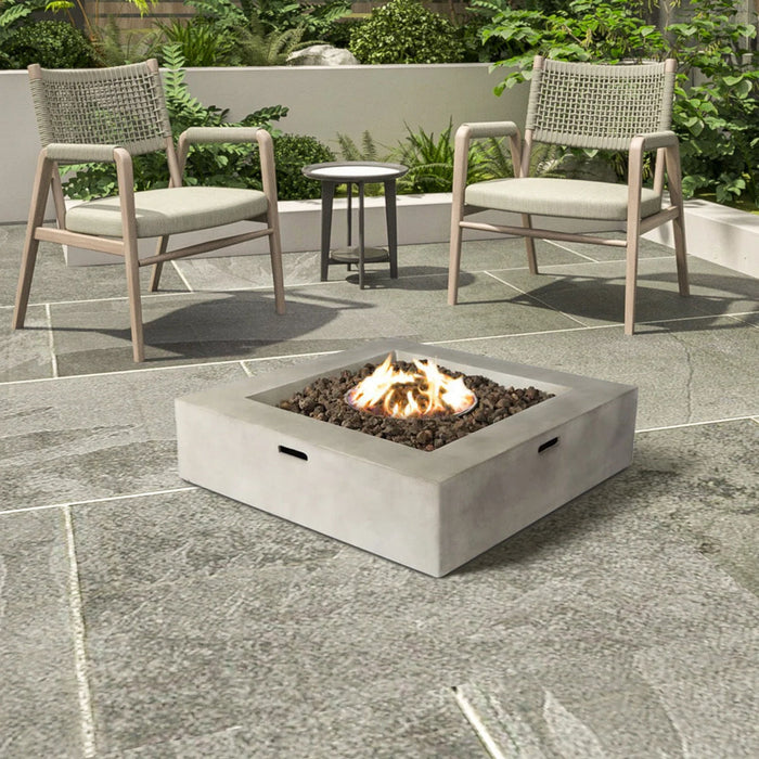 Outdoor Fire Pit Table - Natural / White