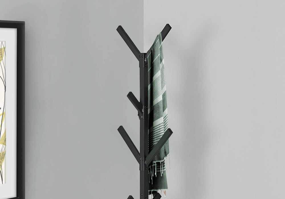Coat Rack, Hall Tree, Free Standing, 8 Hooks, Entryway, Contemporary & Modern