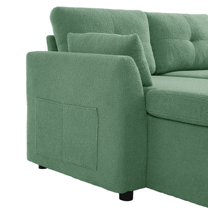 U-Shaped Sectional Sofa Bed With Storage And USB Ports