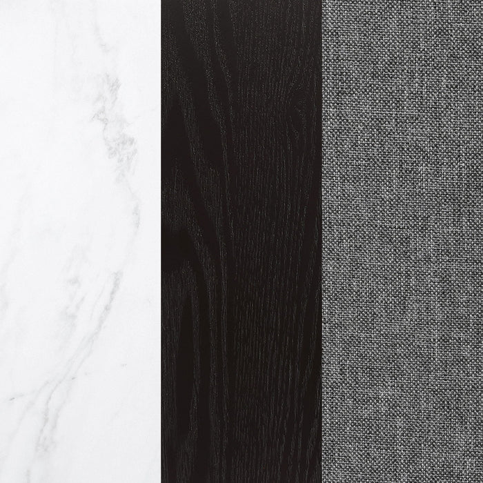 Gather - 7 Piece Dining Table Set With Base And Chairs - Gray / White / Black