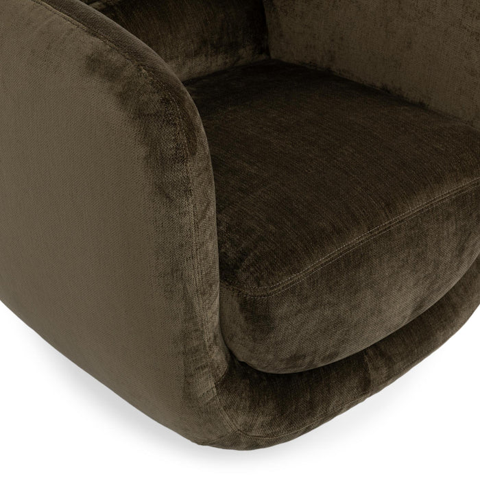 Nico - Upholstered Swivel Chair - Olive Green