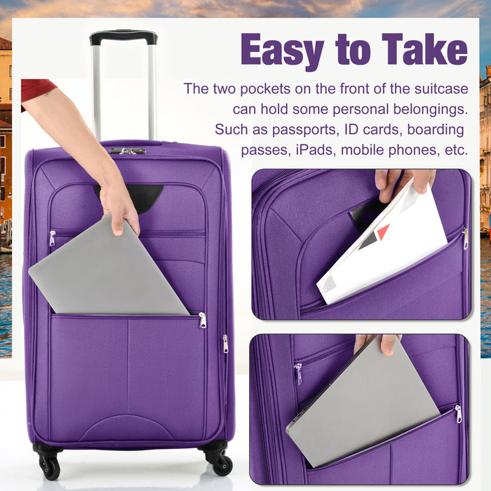 Softside Luggage Expandable Set With Duffel Bag Upright Spinner